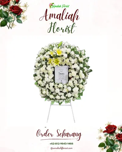 Krans Bunga Duka Cita di Petukangan Selatan
